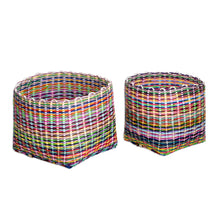 Load image into Gallery viewer, Set of 2 Handcrafted Colorful Recycled Plastic Baskets - Eco-Joy | NOVICA
