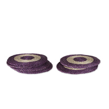 Load image into Gallery viewer, Set of Six Handwoven Round Purple Natural Fiber Placemats - Wine Aura | NOVICA
