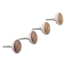 Load image into Gallery viewer, 10 Hand-Painted Ceramic Knobs with Moroccan-Style Designs - Moroccan Style | NOVICA
