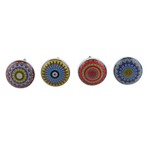 Load image into Gallery viewer, 9 Hand-Painted Ceramic Knobs with Moroccan-Style Motifs - Moroccan Glory | NOVICA
