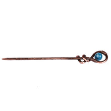 Load image into Gallery viewer, Antique-Finished Classic Blue Agate and Copper Hairpin - My Celestial Beauty | NOVICA
