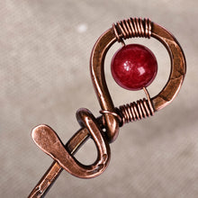 Load image into Gallery viewer, Antique-Finished Classic Carnelian and Copper Hairpin - My Fiery Beauty | NOVICA
