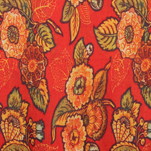 Load image into Gallery viewer, Floral Printed Poppy and Orange Wool and Silk Blend Shawl - Spring Sunset | NOVICA

