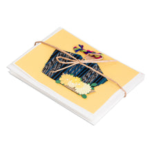 Load image into Gallery viewer, Set of Three Greeting Cards with Hand-Woven Cotton Accents - Happiness for All | NOVICA
