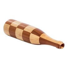 Load image into Gallery viewer, Bottle-Shaped Mahogany and Palo Blanco Wood Decorative Vase - Sylvan Elegance | NOVICA
