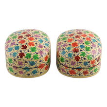 Load image into Gallery viewer, Leafy Papier Mache and Wood Decorative Boxes (Set of 2) - Chinar Bliss | NOVICA
