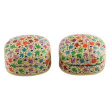 Load image into Gallery viewer, Leafy Papier Mache and Wood Decorative Boxes (Set of 2) - Chinar Bliss | NOVICA
