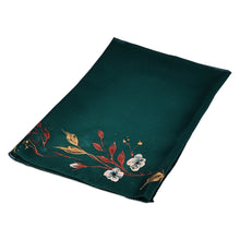 Load image into Gallery viewer, Leafy and Floral Hand-Painted Soft Green Silk Scarf - Harmonious Season | NOVICA
