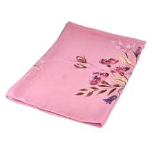 Load image into Gallery viewer, Floral Hand-Painted 100% Silk Scarf in a Pink Base Hue - Primaveral Tenderness | NOVICA
