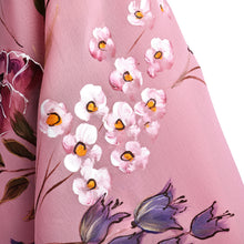 Load image into Gallery viewer, Floral Hand-Painted 100% Silk Scarf in a Pink Base Hue - Primaveral Tenderness | NOVICA
