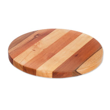 Load image into Gallery viewer, Handmade Round Bay Laurel, Cedar and Pinewood Cutting Board - Delicious Moon | NOVICA
