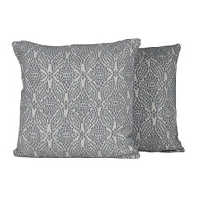 Load image into Gallery viewer, Floral-Inspired Dot Patterned Cotton Cushion Covers (Pair) - Grey Spring | NOVICA
