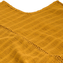 Load image into Gallery viewer, Hand-Woven Yellow Cotton Poncho with Tassels from Guatemala - Golden Flair | NOVICA
