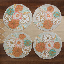 Load image into Gallery viewer, Set of 4 Floral-Themed Glass Beaded Placemats from India - Floral Touch | NOVICA
