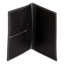 Load image into Gallery viewer, Handcrafted Leather Passport Holder in Black Red and Grey - Urban Elegance | NOVICA
