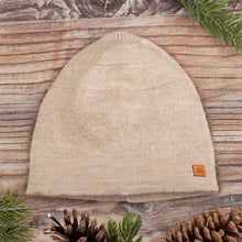 Load image into Gallery viewer, Unisex Soft Alpaca Blend Knit Hat in Ecru Beige - Ecru Minds | NOVICA
