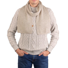 Load image into Gallery viewer, Knit Alpaca Blend Scarf in Vanilla Shade from Peru - Cozy Vanilla | NOVICA

