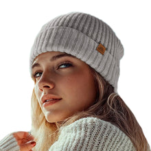 Load image into Gallery viewer, Alpaca and Wool Blend Knit Beanie Hat in Fog Grey - Fog Grey Age | NOVICA
