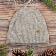 Load image into Gallery viewer, Alpaca and Wool Blend Knit Beanie Hat in Fog Grey - Fog Grey Age | NOVICA
