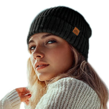 Load image into Gallery viewer, Alpaca and Wool Blend Knit Beanie Hat in Onyx Black - Dark Age | NOVICA
