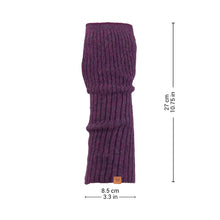 Load image into Gallery viewer, Knit Alpaca and Wool Blend Fingerless Mitts in Purple - Boysenberry Epoch | NOVICA
