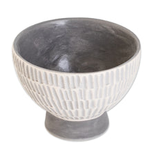 Load image into Gallery viewer, Guatemalan Handcrafted Textured Ivory and Grey Ceramic Vase - Harmonious Symphony in Grey | NOVICA
