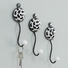 Load image into Gallery viewer, Set of 3 Ceramic Coat Hooks with Hand-Painted Paisley Motifs - Perfect Paisley | NOVICA
