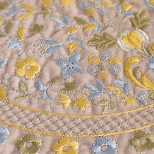 Load image into Gallery viewer, Floral Rayon Embroidered Yellow and Beige Handle Bag - Prosperous Jaipur | NOVICA

