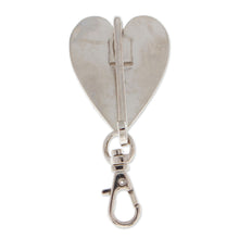 Load image into Gallery viewer, Heart-Shaped Zamac Metal and Red Resin Keychain - Passion Everyday | NOVICA
