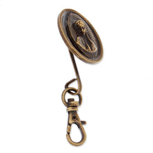 Load image into Gallery viewer, Antique-Finished Our Lady of Guadalupe Zamac Metal Keychain - Guadalupe's Loyalty | NOVICA
