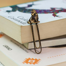 Load image into Gallery viewer, Antique-Finished Dog-Shaped Golden Zamac Metal Clip Bookmark - Loyal Glory | NOVICA
