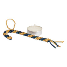 Load image into Gallery viewer, Two Glass Beaded Candy Cane-Themed Ornaments from Guatemala - Candy Cane Couple | NOVICA
