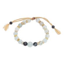 Load image into Gallery viewer, Bohemian Adjustable Multi-Gemstone Beaded Bracelet from Bali - Clear Waves | NOVICA
