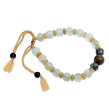Load image into Gallery viewer, Adjustable Multi-Gemstone Beaded Yoga Bracelet from Bali - Spiritual Blend | NOVICA
