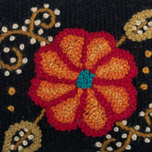 Load image into Gallery viewer, Knit Floral Orange and Black Wool Coin Purse with Zipper - Soiree Petals | NOVICA

