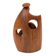 Load image into Gallery viewer, Semi-Abstract Angel-Themed Suar Wood Sculpture of Family - Happiest Mother | NOVICA

