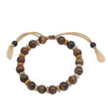 Load image into Gallery viewer, Bohemian Adjustable Multi-Gemstone Beaded Bracelet - Magical Waves | NOVICA
