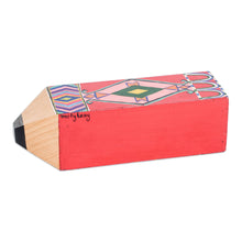 Load image into Gallery viewer, Traditional Guatemalan-Made Pen Holder in a Lacquered Finish - Folk Words | NOVICA
