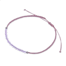 Load image into Gallery viewer, Adjustable Amethyst Beaded Macrame Pendant Bracelet - Purple Delicacy | NOVICA
