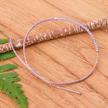 Load image into Gallery viewer, Adjustable Amethyst Beaded Macrame Pendant Bracelet - Purple Delicacy | NOVICA
