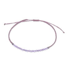 Load image into Gallery viewer, Adjustable Amethyst Beaded Macrame Pendant Bracelet - Purple Delicacy | NOVICA
