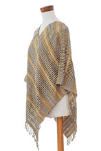 Load image into Gallery viewer, Guatemalan Artisan-Made Handwoven Cotton Poncho with Fringes - Path to Bliss | NOVICA
