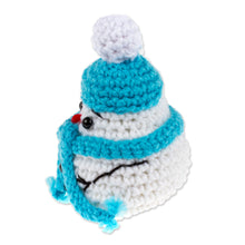 Load image into Gallery viewer, Crocheted Christmas Decorative Accent with Snowman Motif - Cute Snowman | NOVICA
