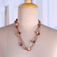 Load image into Gallery viewer, Star-Themed Bohemian Brown Haldu Wood Long Station Necklace - Starry Forest | NOVICA
