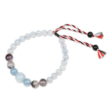 Load image into Gallery viewer, Blue Men's Yoga Tridatu Multi-Gemstone Pendant Bracelet - Tridatu Purity | NOVICA
