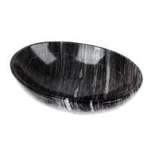 Load image into Gallery viewer, Minimalist Hand-Carved Oval Dark Grey Marble Snack Plate - Earthy Magnificence | NOVICA
