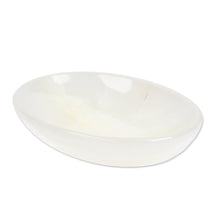Load image into Gallery viewer, Modern Hand-Carved Oval White Onyx Snack Plate from Mexico - Earthy Heaven | NOVICA
