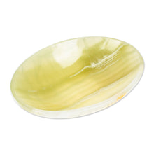 Load image into Gallery viewer, Oval Natural Green Onyx Snack Plate Hand-Carved in Mexico - Earthy Harmony | NOVICA
