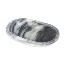 Load image into Gallery viewer, Grey and White Natural Marble Catchall Hand-Carved in Mexico - Grey Finesse | NOVICA
