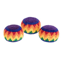 Load image into Gallery viewer, Multicolored Cotton Hacky Sacks (Set of 3) - Maya Colors | NOVICA
